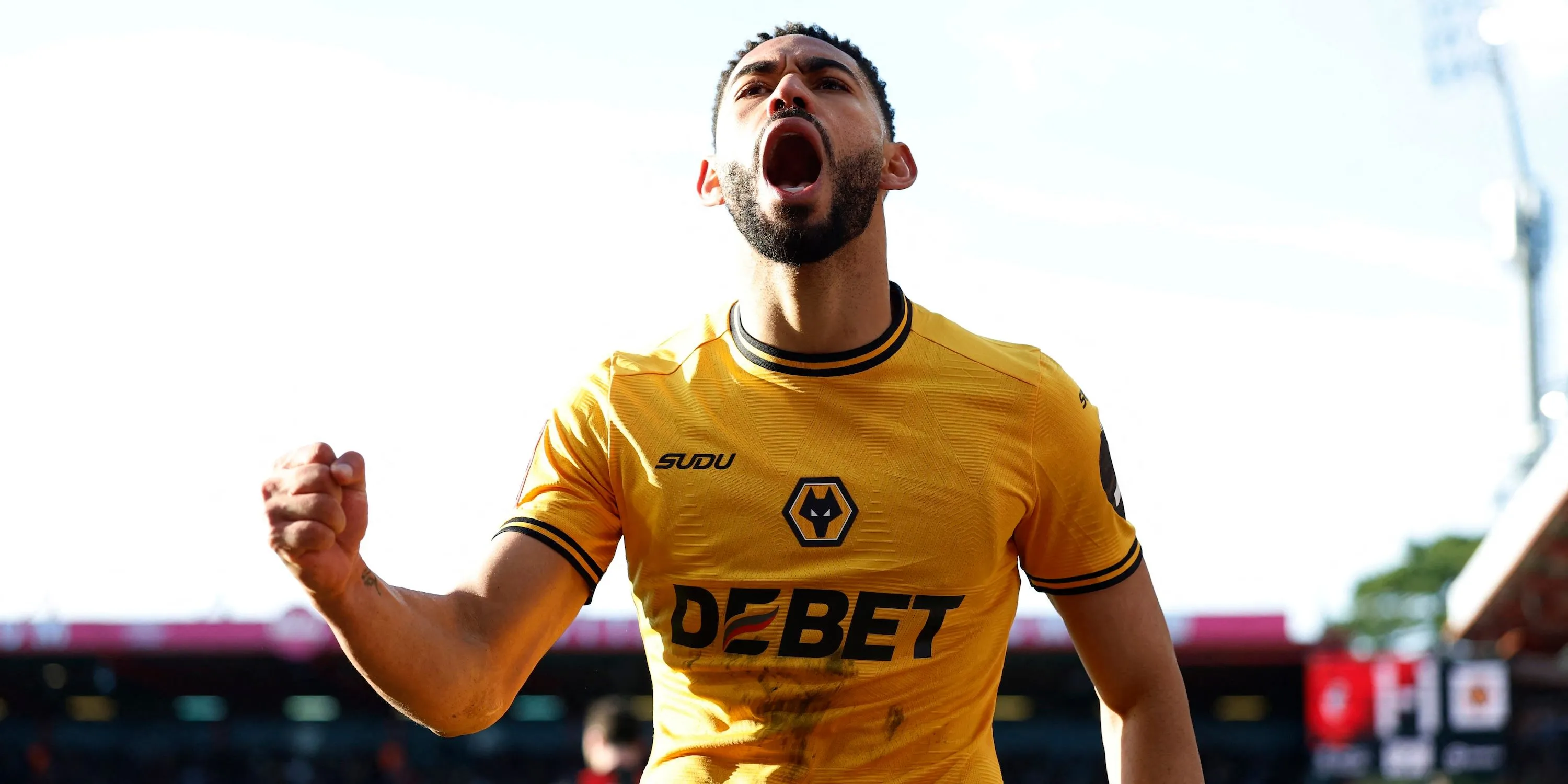 Matheus Cunha của Wolverhampton Wanderers phản ứng trong một trận đấu