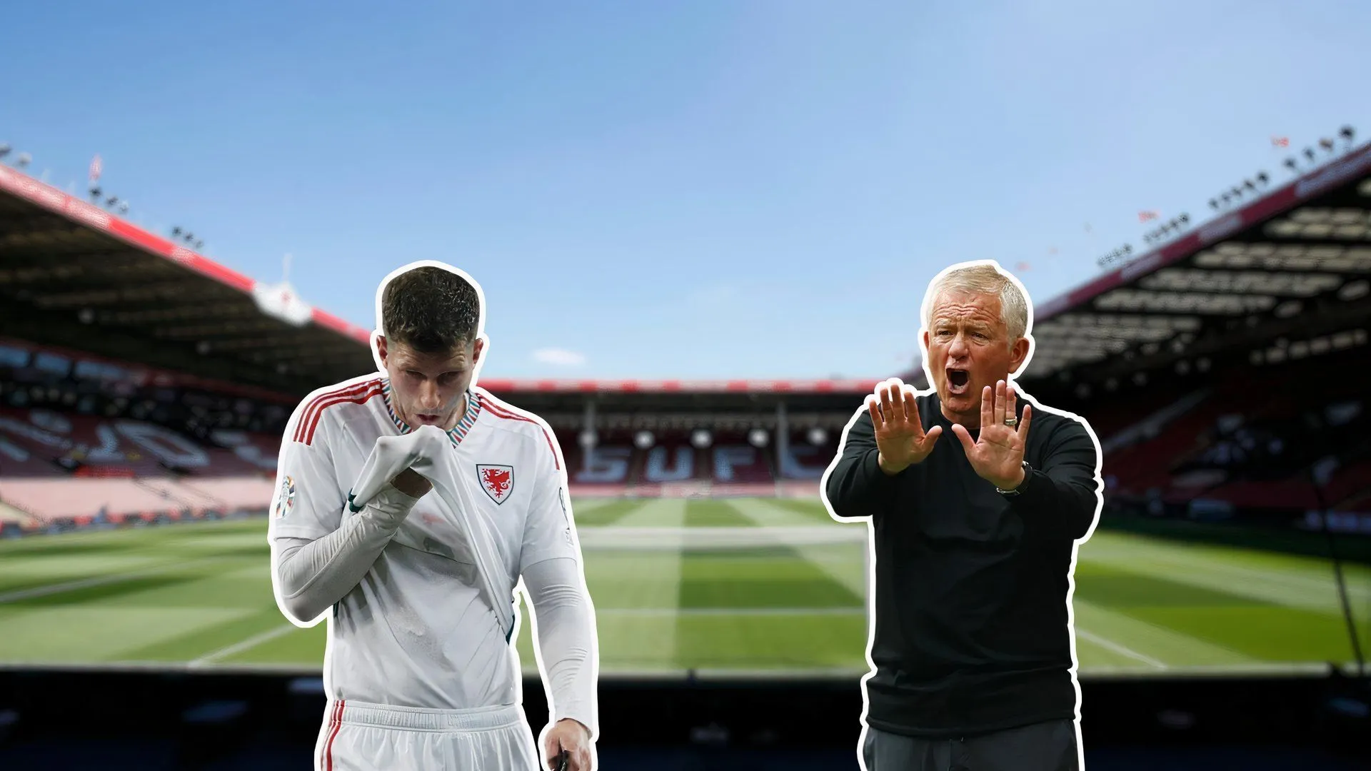 Chris Mepham và HLV Chris Wilder của Sheffield United