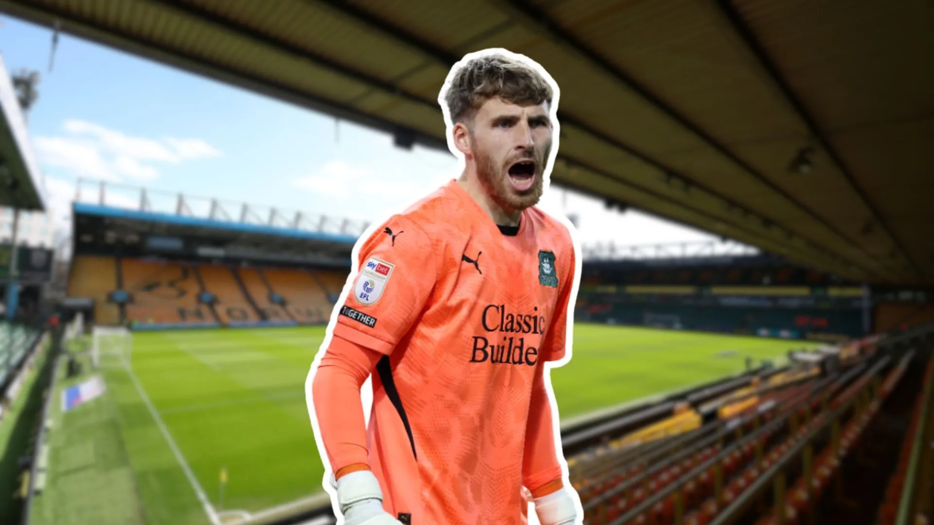 Thủ môn Dan Grimshaw của Plymouth Argyle, người được liên kết chuyển nhượng tới Norwich City