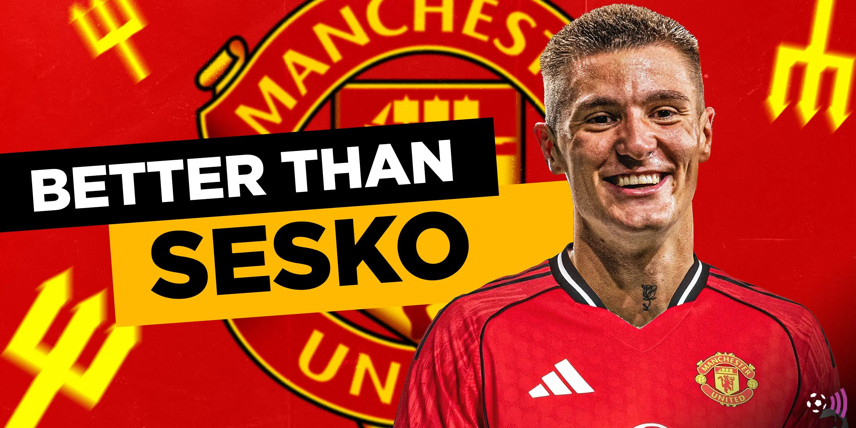 Logo Manchester United và đồ họa biểu tượng cho hoạt động chuyển nhượng của câu lạc bộ.