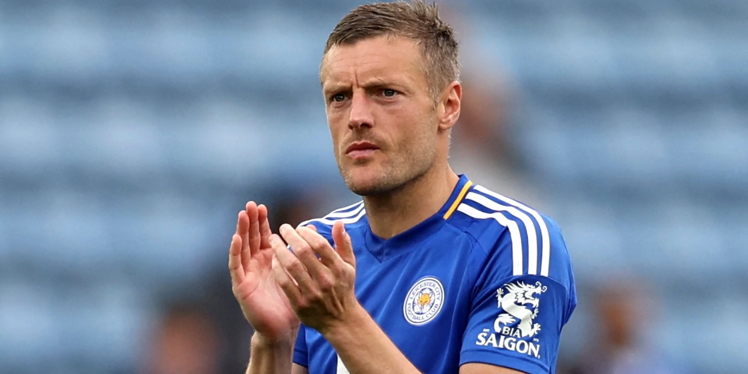 Tiền đạo Jamie Vardy trong màu áo Leicester City, mục tiêu chuyển nhượng của Sunderland.