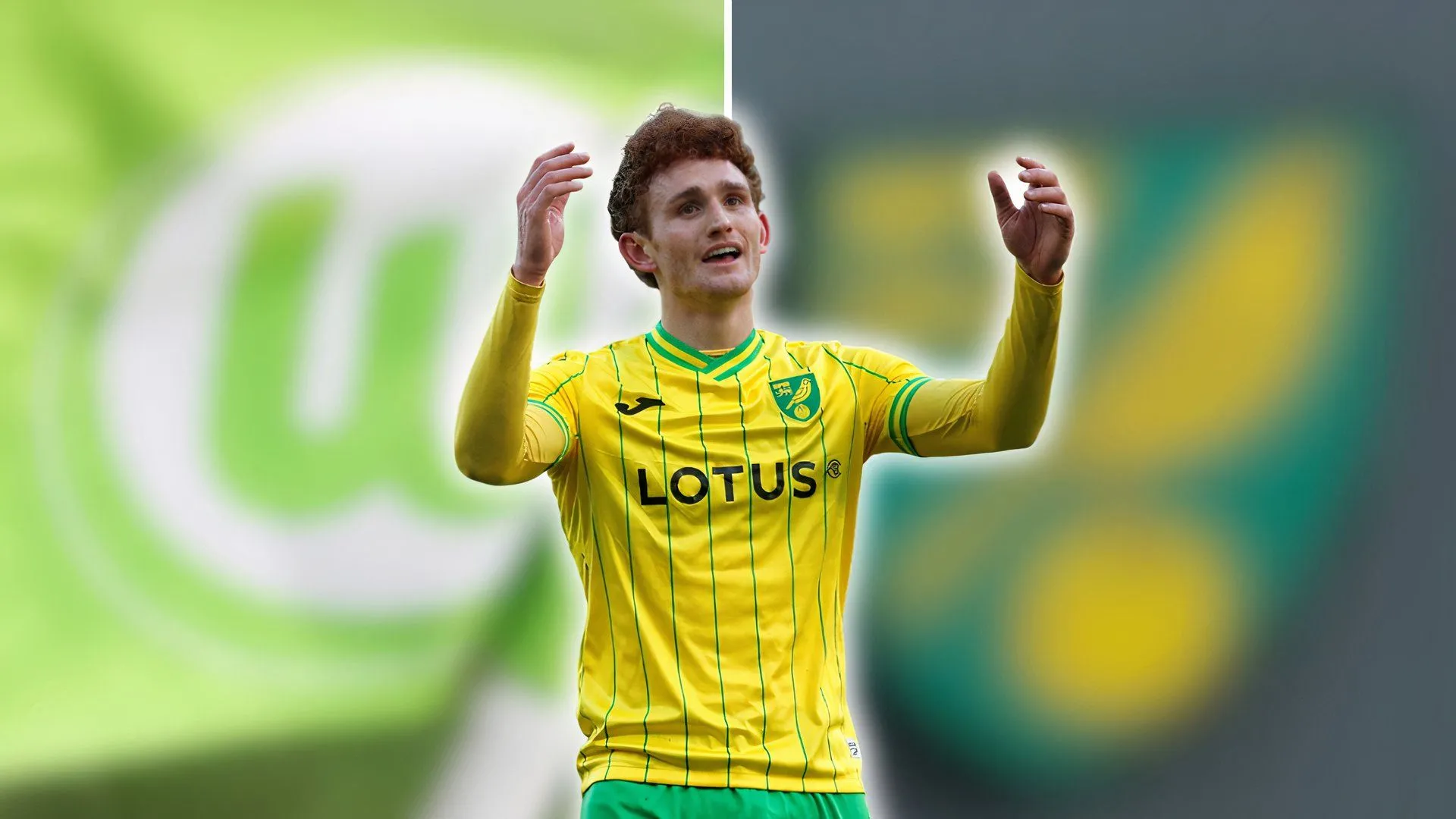 Tiền đạo Josh Sargent trong trang phục Norwich City, chuẩn bị gia nhập Wolfsburg.